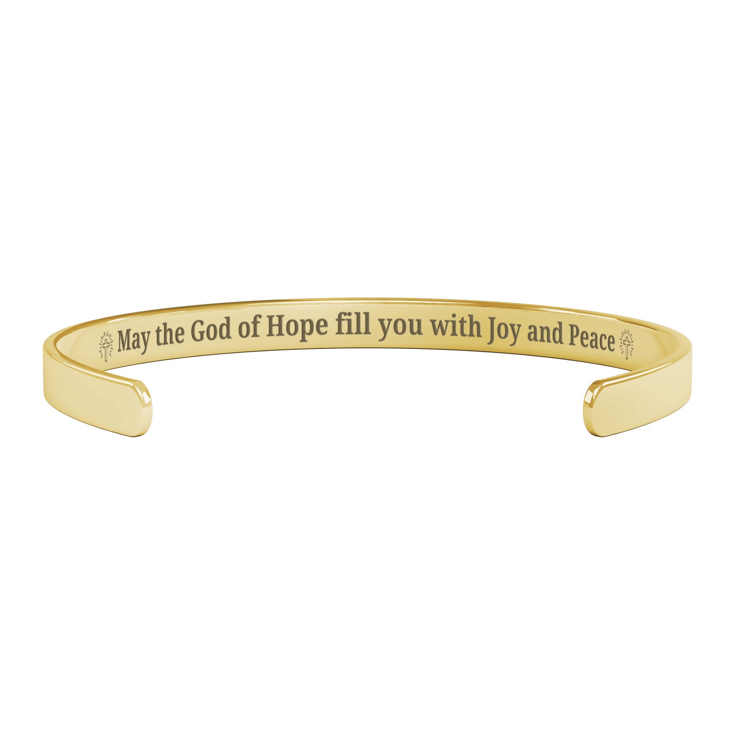 Romans 15:13 - May the God of Hope fill you with Joy and Peace cuff bracelet