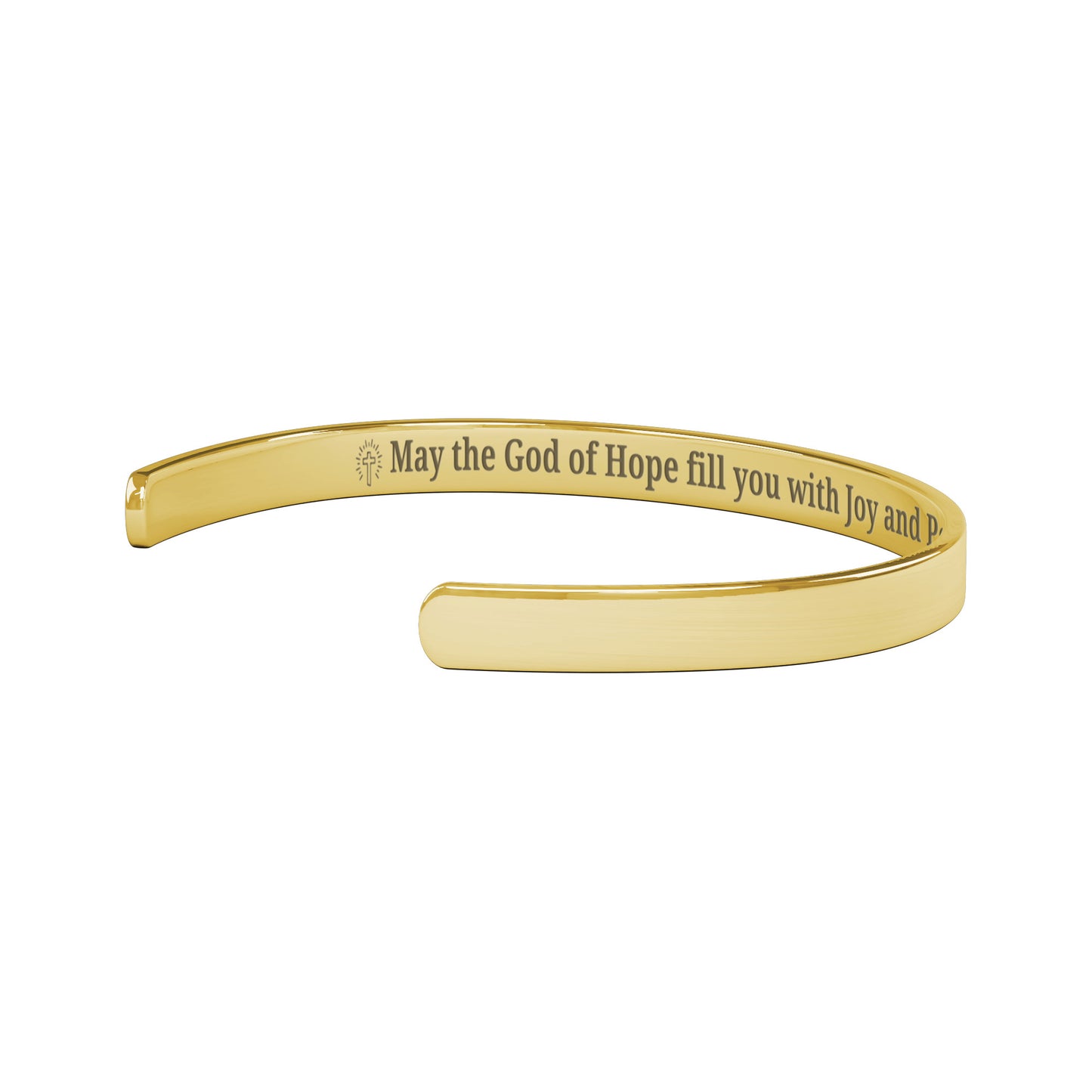Romans 15:13 - May the God of Hope fill you with Joy and Peace cuff bracelet