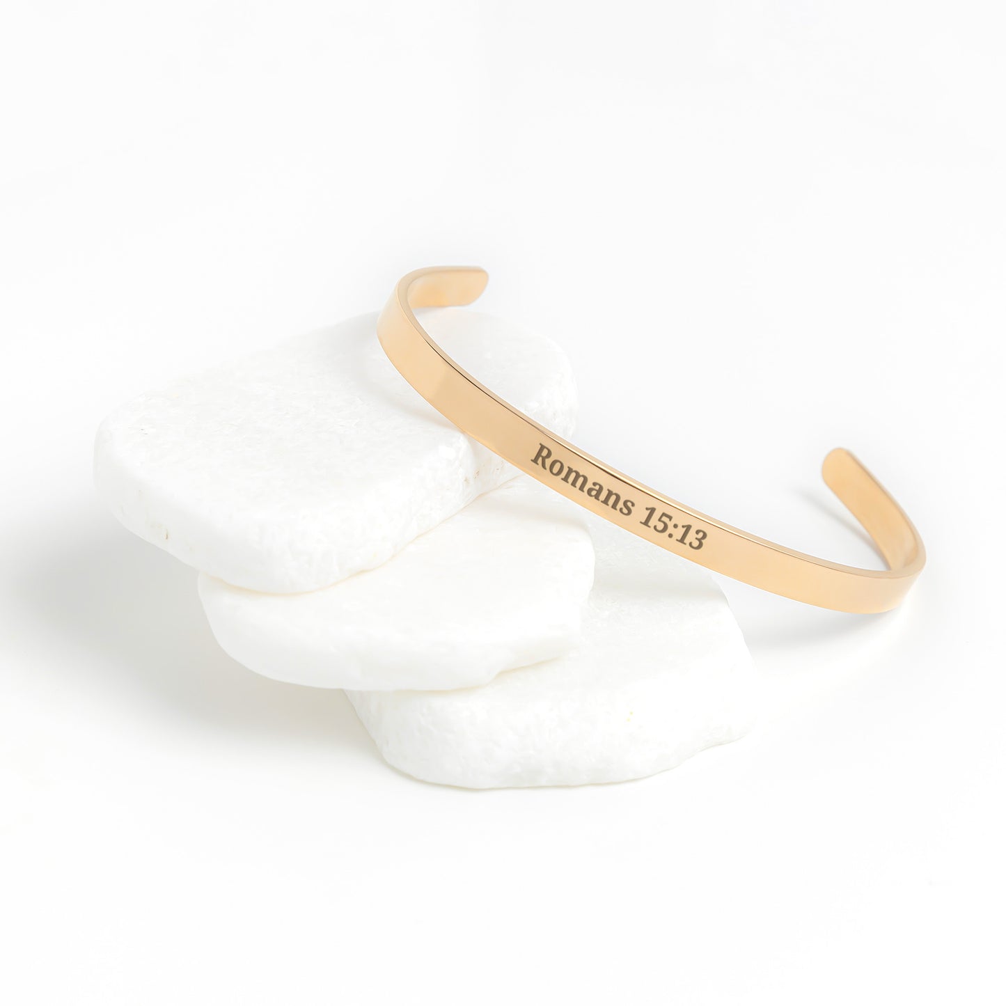Romans 15:13 - May the God of Hope fill you with Joy and Peace cuff bracelet