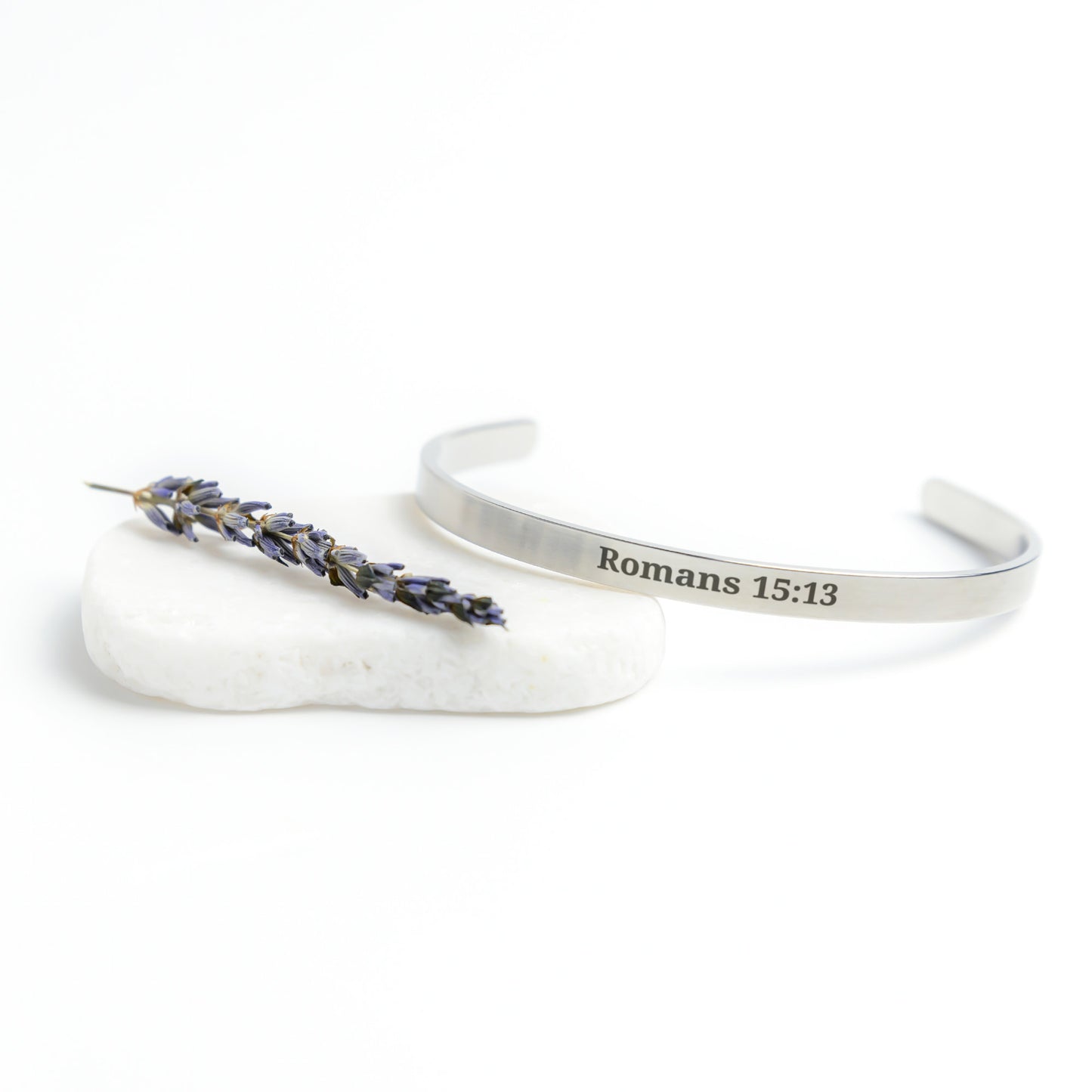Romans 15:13 - May the God of Hope fill you with Joy and Peace cuff bracelet