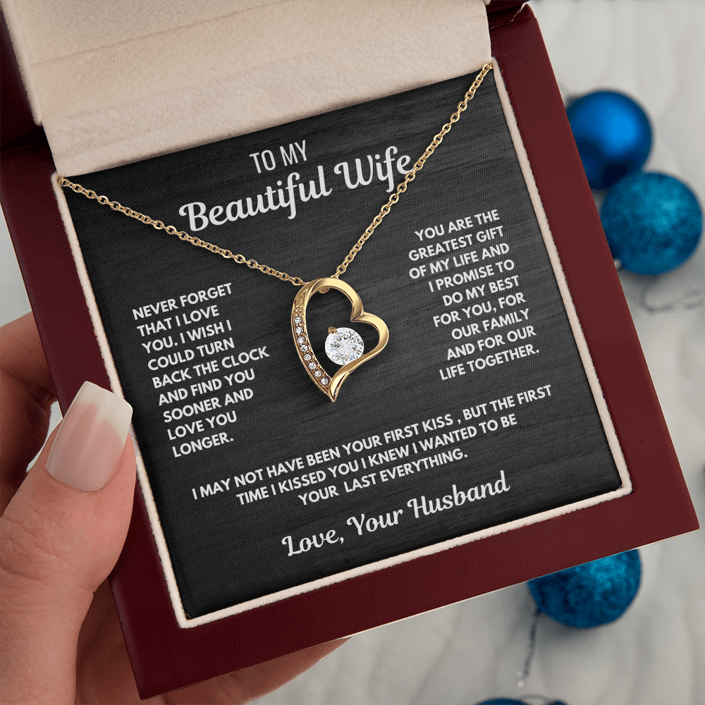 FOREVER LOVE necklace for Your Wife-She is the greatest gift.