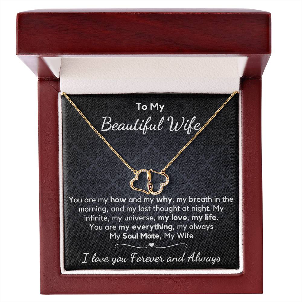 Diamond and yellow gold Infinitely Connected Hearts Pendant- A stunning way to show your wife how much you love her