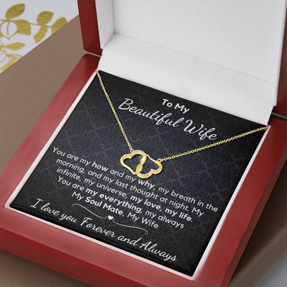 Diamond and yellow gold Infinitely Connected Hearts Pendant- A stunning way to show your wife how much you love her