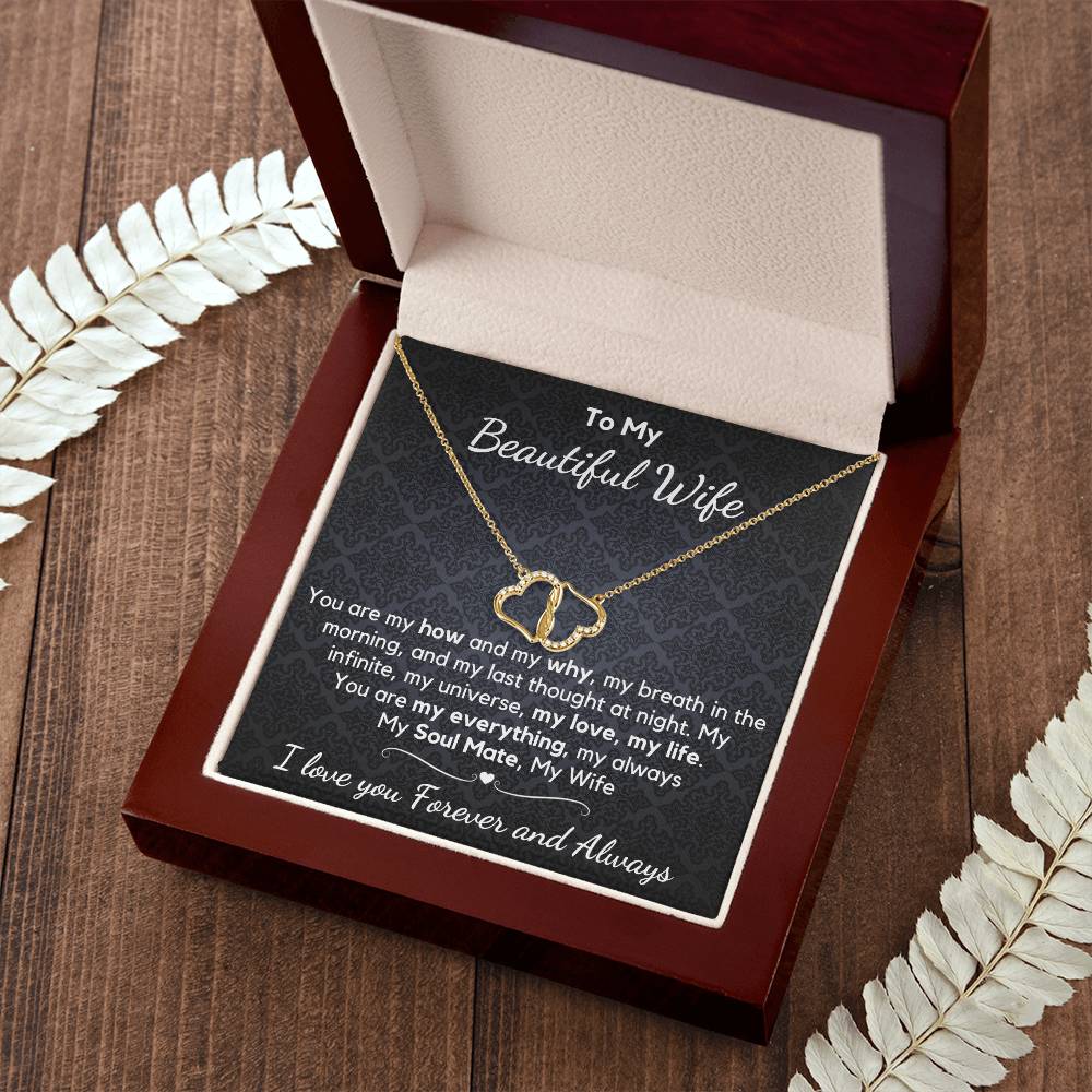 Diamond and yellow gold Infinitely Connected Hearts Pendant- A stunning way to show your wife how much you love her