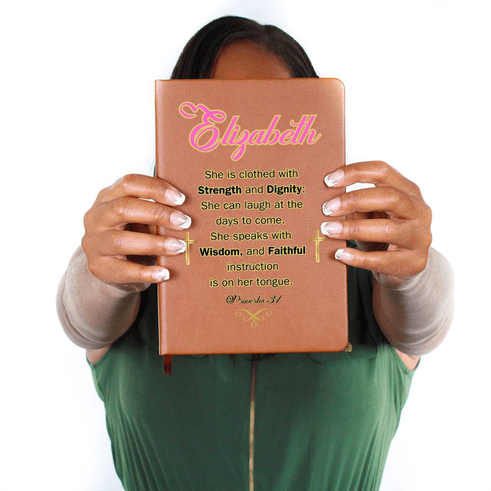 Personalized Proverbs 31 Journal - She is clothed with Strength and Diginity