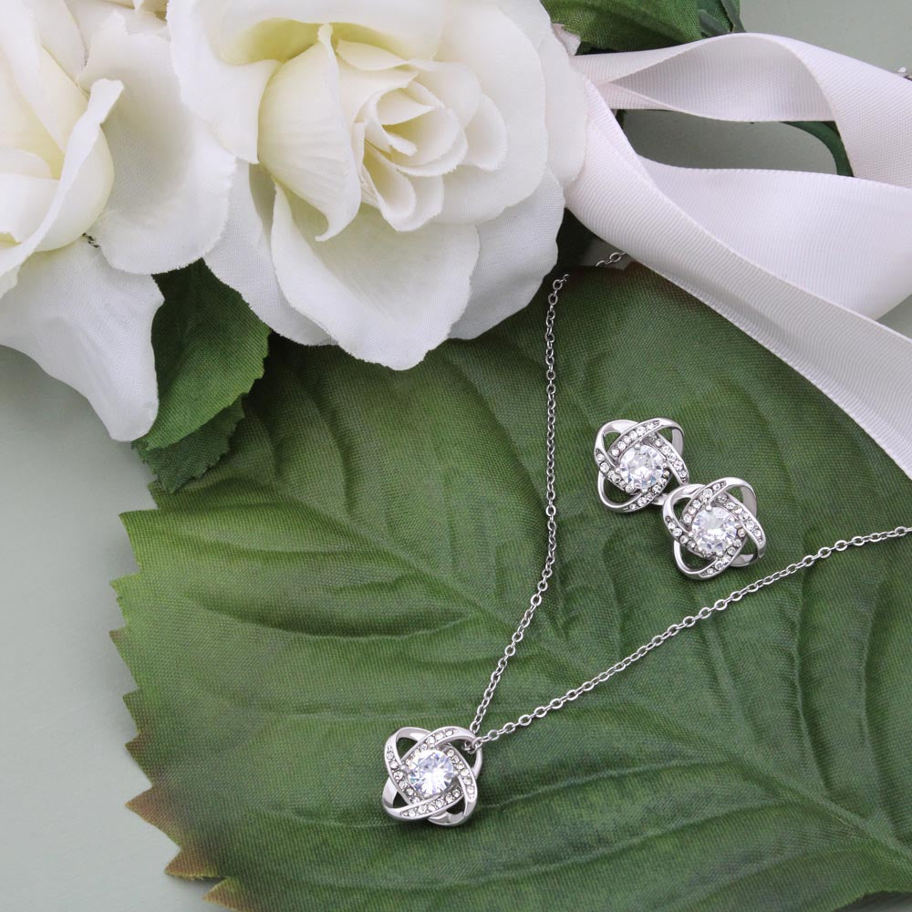 Love Knot necklace and earring set-for your amazing Daughter-In-Law
