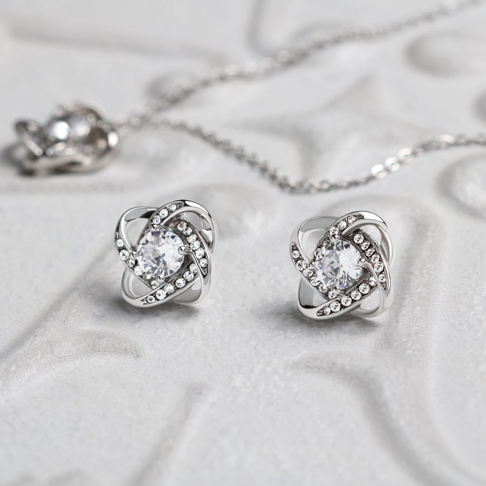 Love Knot necklace and earring set-for your amazing Daughter-In-Law