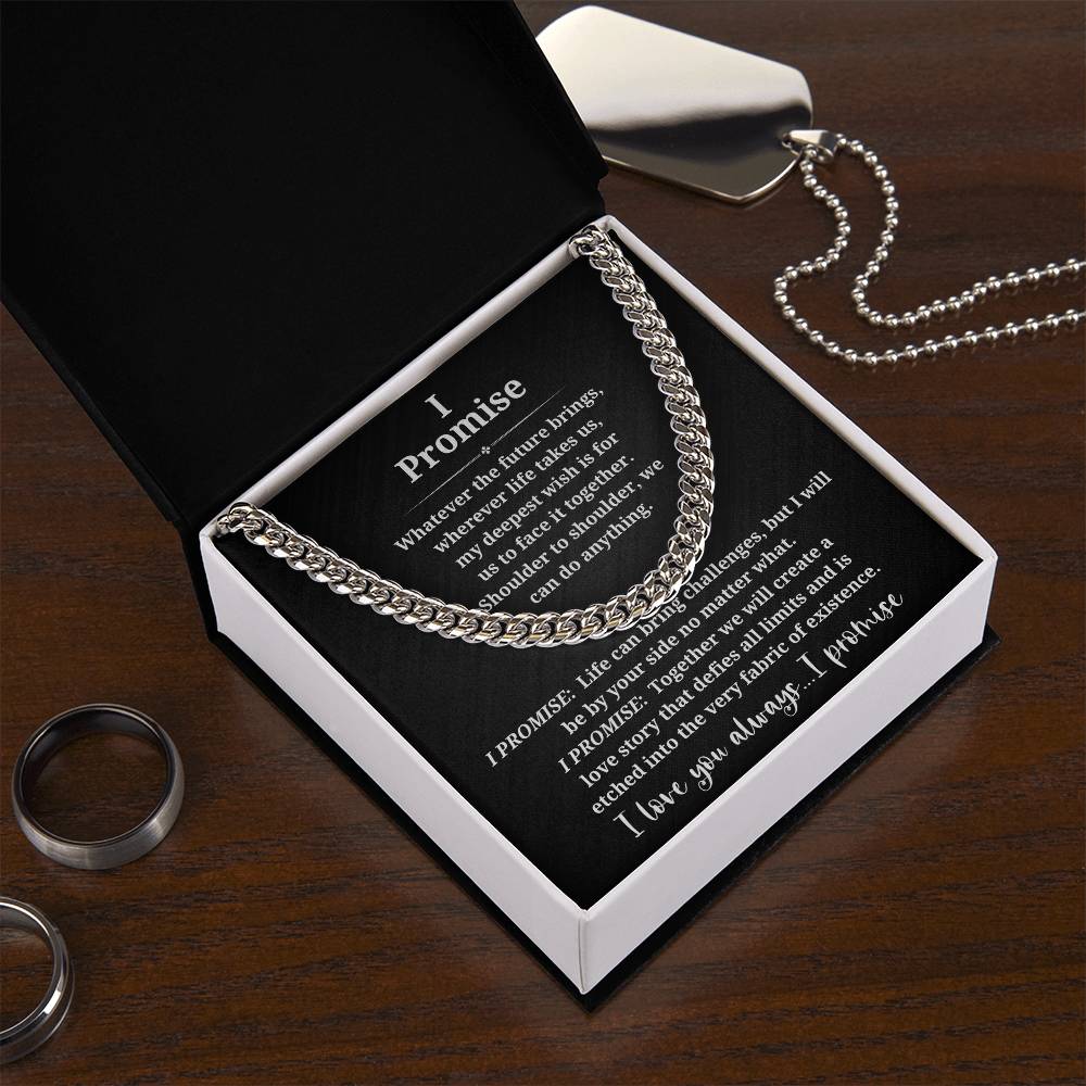 Promise Necklace for that special man in your life-Let him know you will always be there