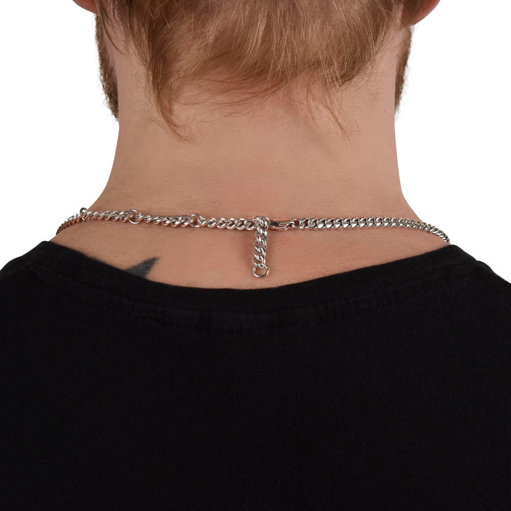 To My Son Cuban Link Chain Necklace – 14k Yellow Gold or Stainless Steel – Adjustable & Beautifully Weighted