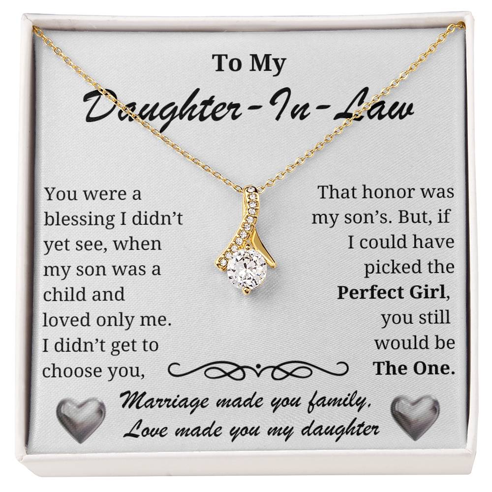 Daughter-in-law Necklace - A blessing to our family-The Perfect Girl message card