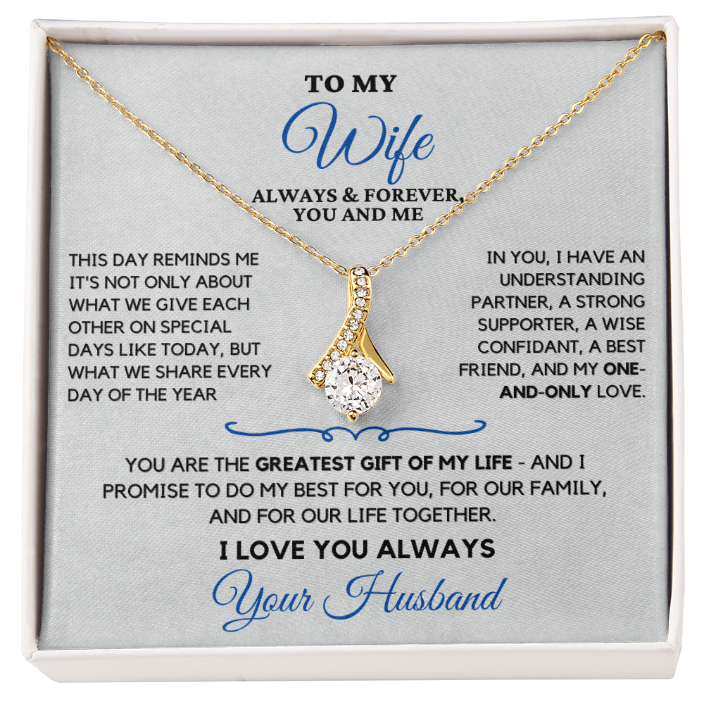 For Your Wife-Your Greatest Gift-Alluring Beauty necklace with heartfelt message card