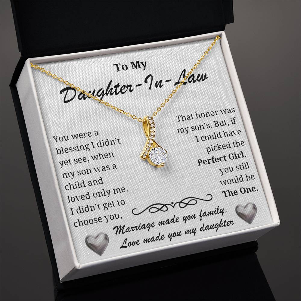 Daughter-in-law Necklace - A blessing to our family-The Perfect Girl message card
