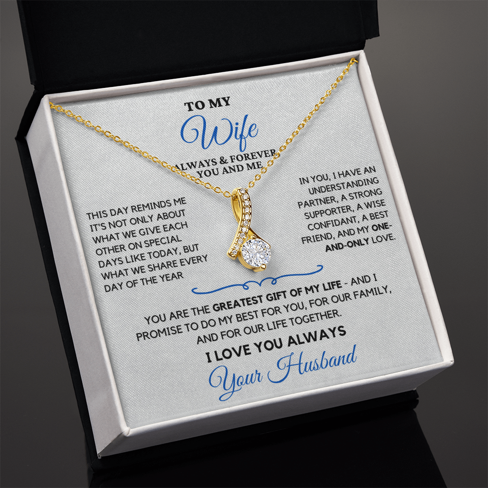 For Your Wife-Your Greatest Gift-Alluring Beauty necklace with heartfelt message card