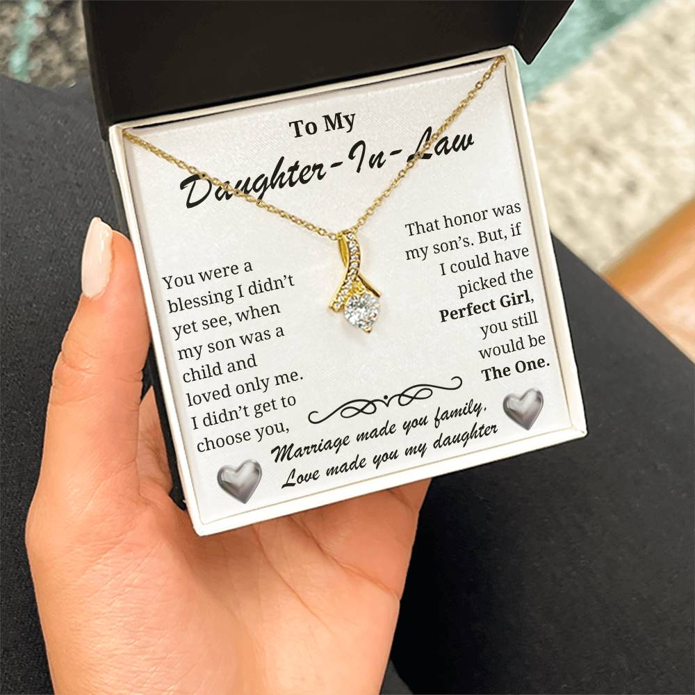 Daughter-in-law Necklace - A blessing to our family-The Perfect Girl message card