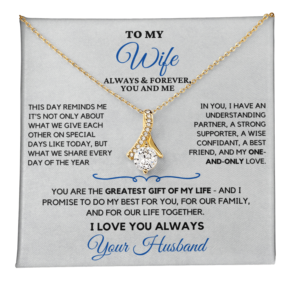 For Your Wife-Your Greatest Gift-Alluring Beauty necklace with heartfelt message card