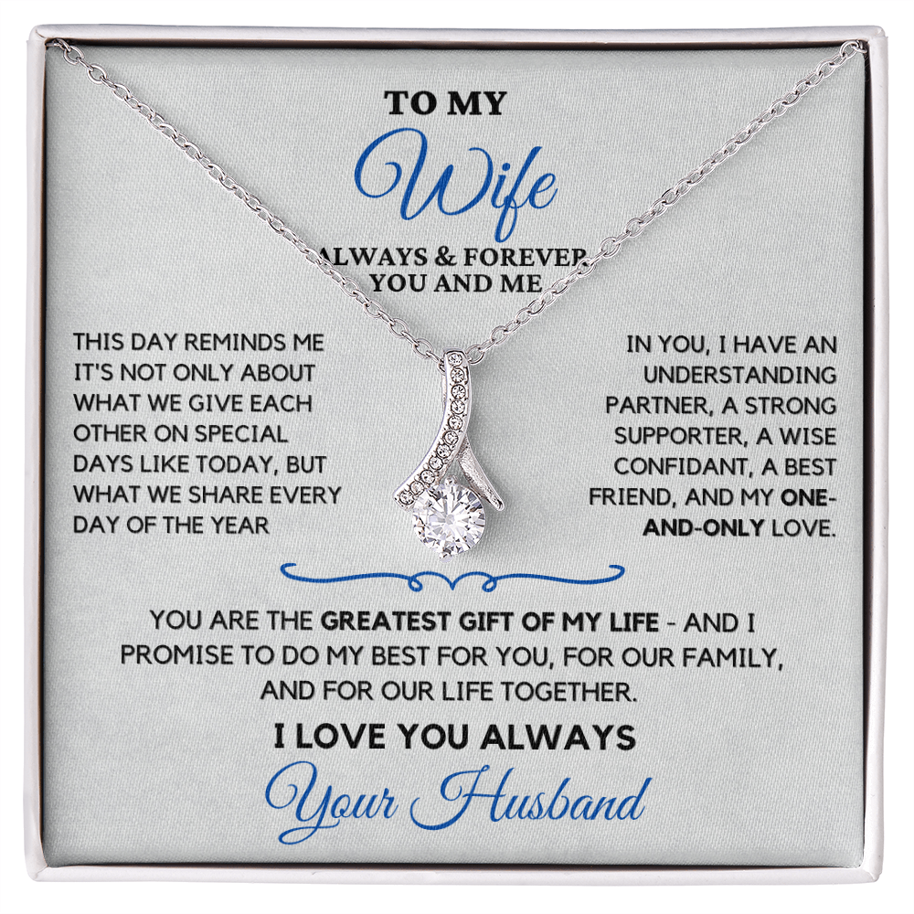 For Your Wife-Your Greatest Gift-Alluring Beauty necklace with heartfelt message card
