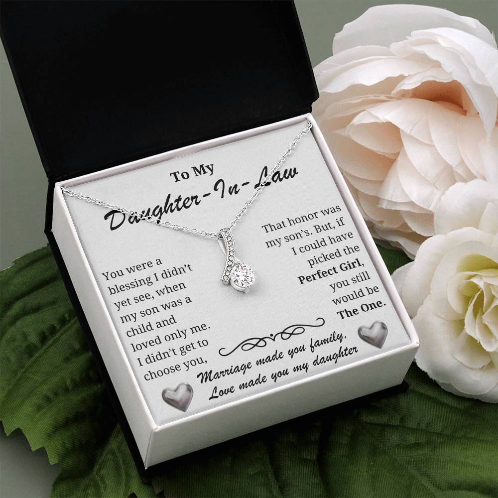 Daughter-in-law Necklace - A blessing to our family-The Perfect Girl message card