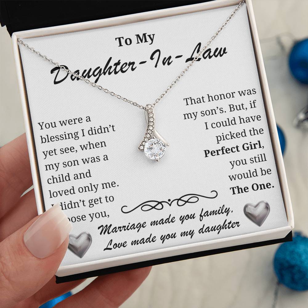 Daughter-in-law Necklace - A blessing to our family-The Perfect Girl message card