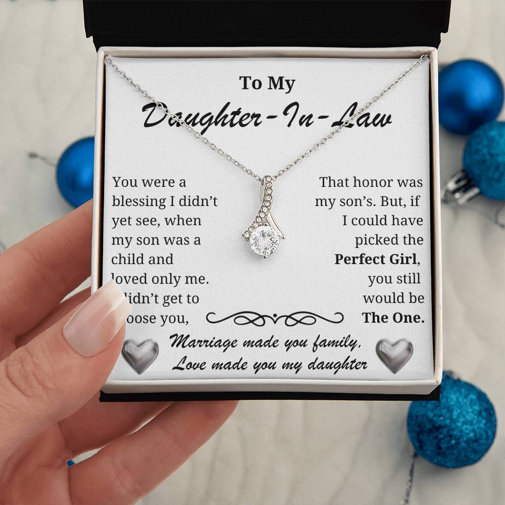 Daughter-in-law Necklace - A blessing to our family-The Perfect Girl message card