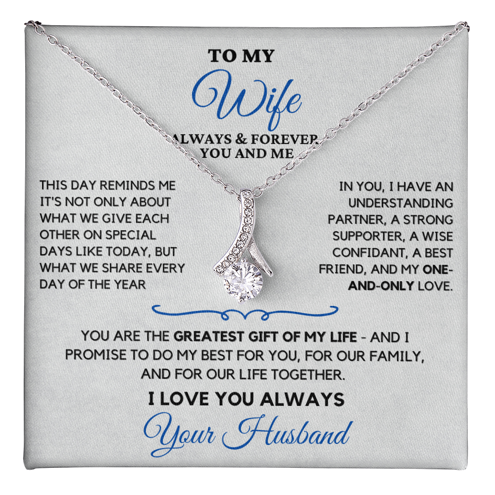 For Your Wife-Your Greatest Gift-Alluring Beauty necklace with heartfelt message card