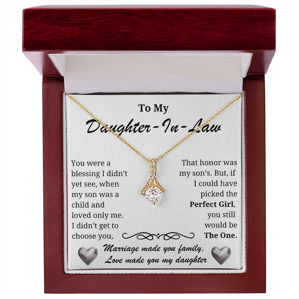 Daughter-in-law Necklace - A blessing to our family-The Perfect Girl message card