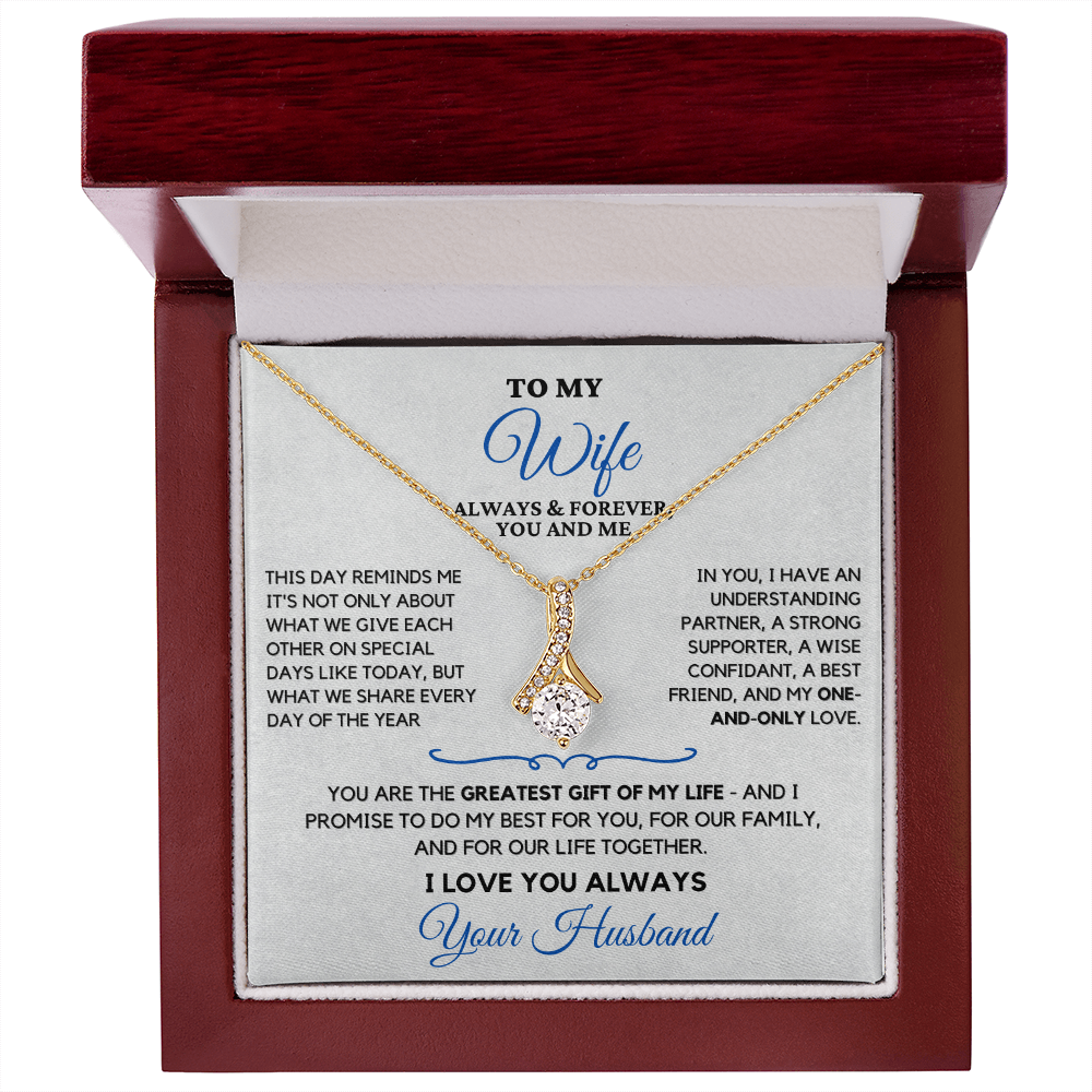 For Your Wife-Your Greatest Gift-Alluring Beauty necklace with heartfelt message card