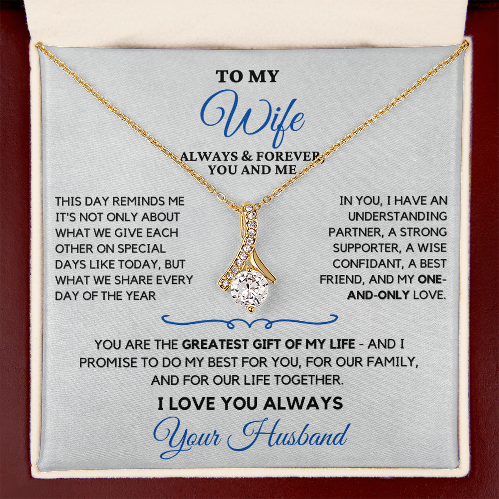 For Your Wife-Your Greatest Gift-Alluring Beauty necklace with heartfelt message card