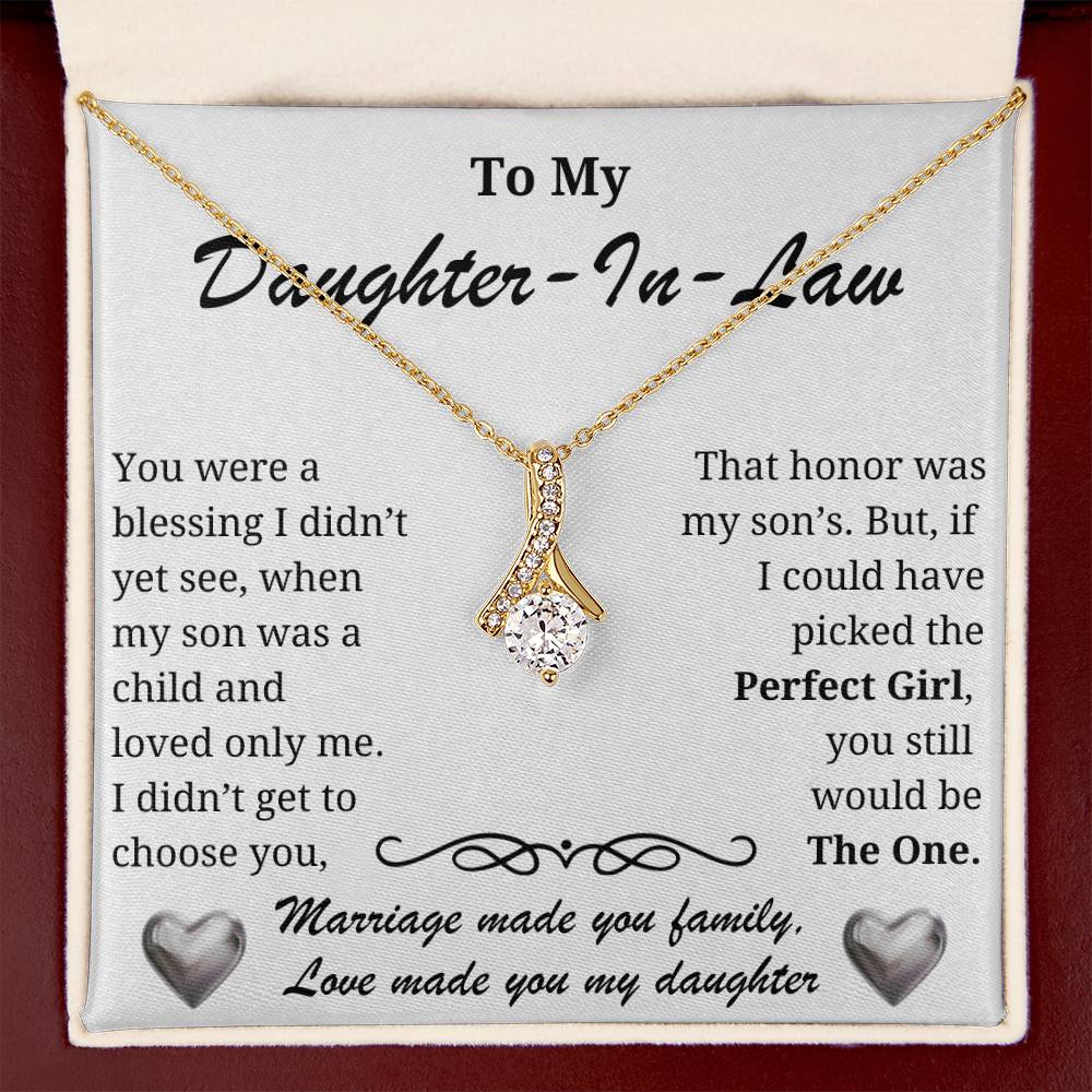 Daughter-in-law Necklace - A blessing to our family-The Perfect Girl message card