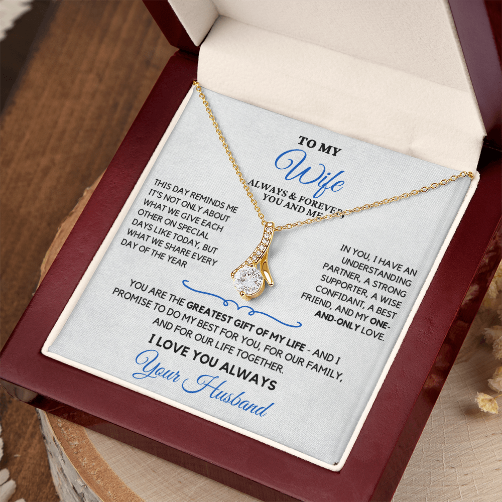 For Your Wife-Your Greatest Gift-Alluring Beauty necklace with heartfelt message card