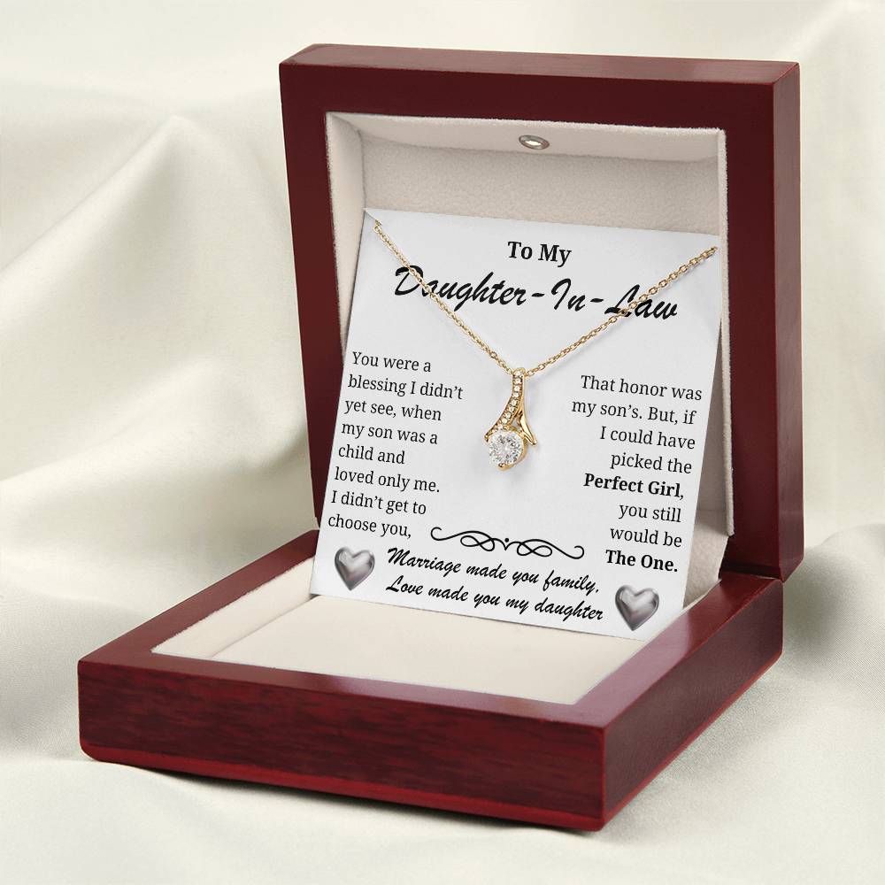 Daughter-in-law Necklace - A blessing to our family-The Perfect Girl message card