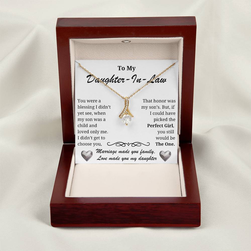 Daughter-in-law Necklace - A blessing to our family-The Perfect Girl message card