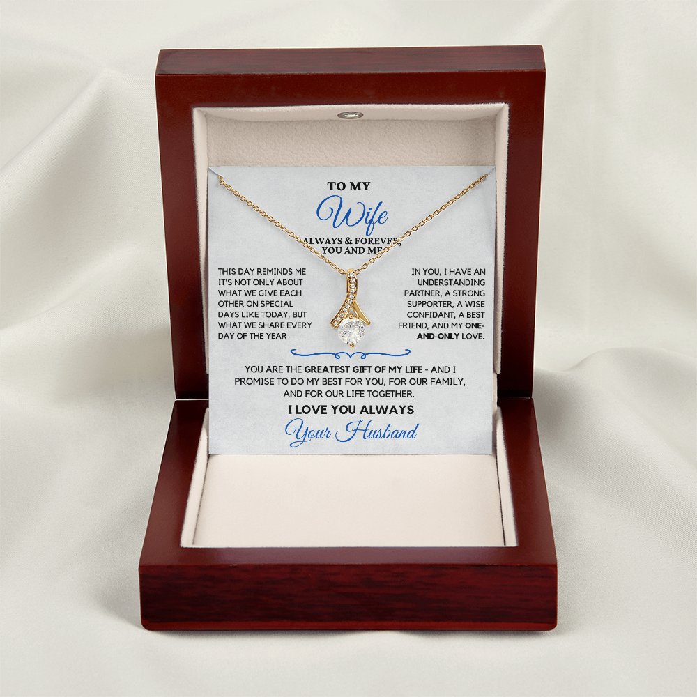 For Your Wife-Your Greatest Gift-Alluring Beauty necklace with heartfelt message card