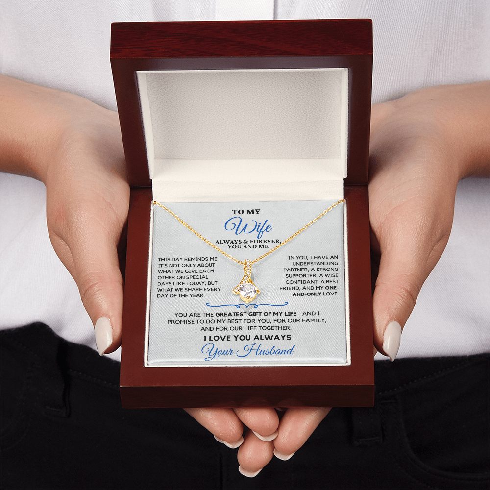 For Your Wife-Your Greatest Gift-Alluring Beauty necklace with heartfelt message card