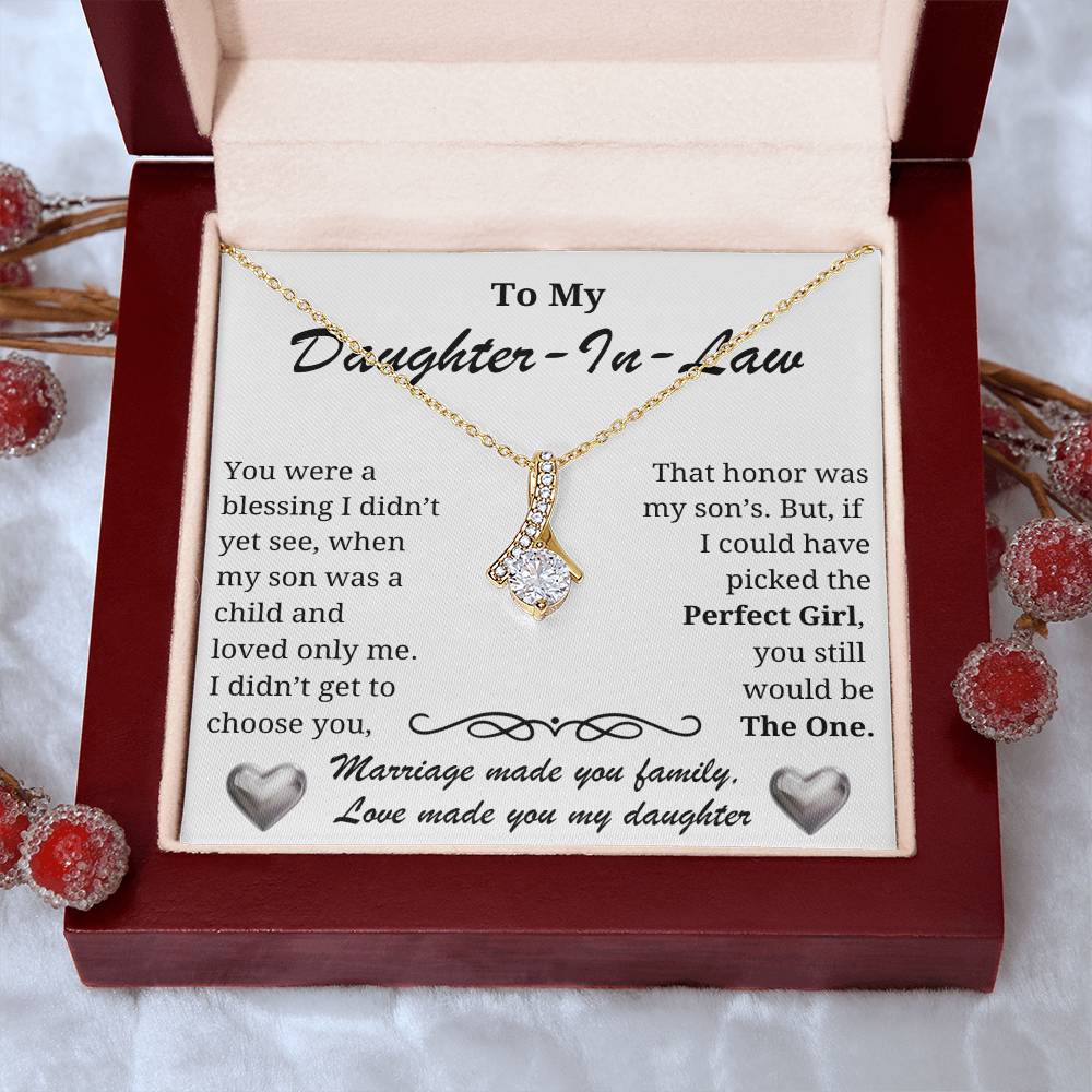 Daughter-in-law Necklace - A blessing to our family-The Perfect Girl message card