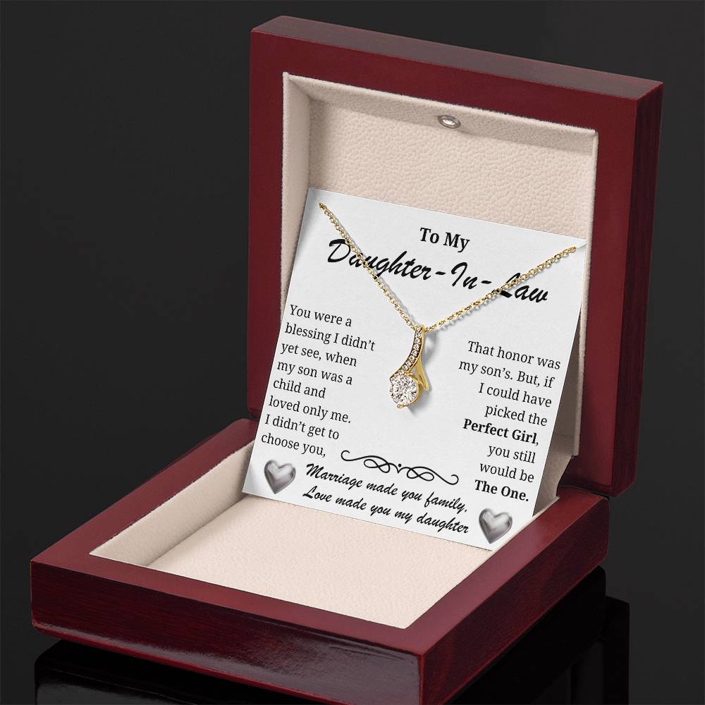 Daughter-in-law Necklace - A blessing to our family-The Perfect Girl message card