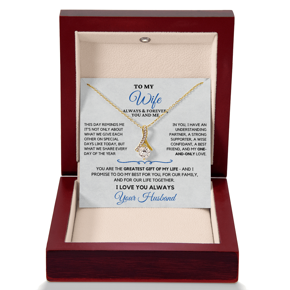 For Your Wife-Your Greatest Gift-Alluring Beauty necklace with heartfelt message card