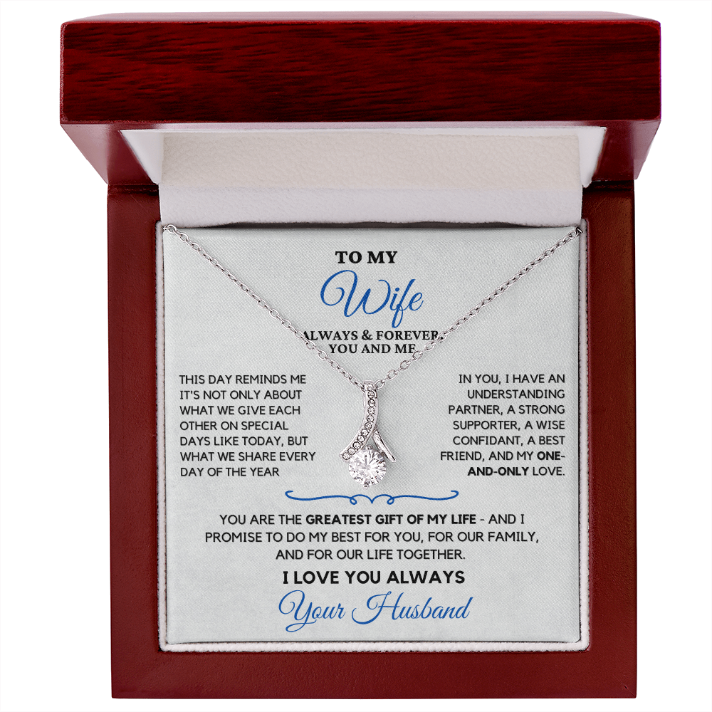 For Your Wife-Your Greatest Gift-Alluring Beauty necklace with heartfelt message card