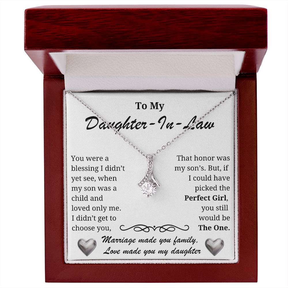 Daughter-in-law Necklace - A blessing to our family-The Perfect Girl message card