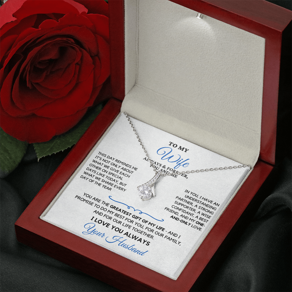 For Your Wife-Your Greatest Gift-Alluring Beauty necklace with heartfelt message card
