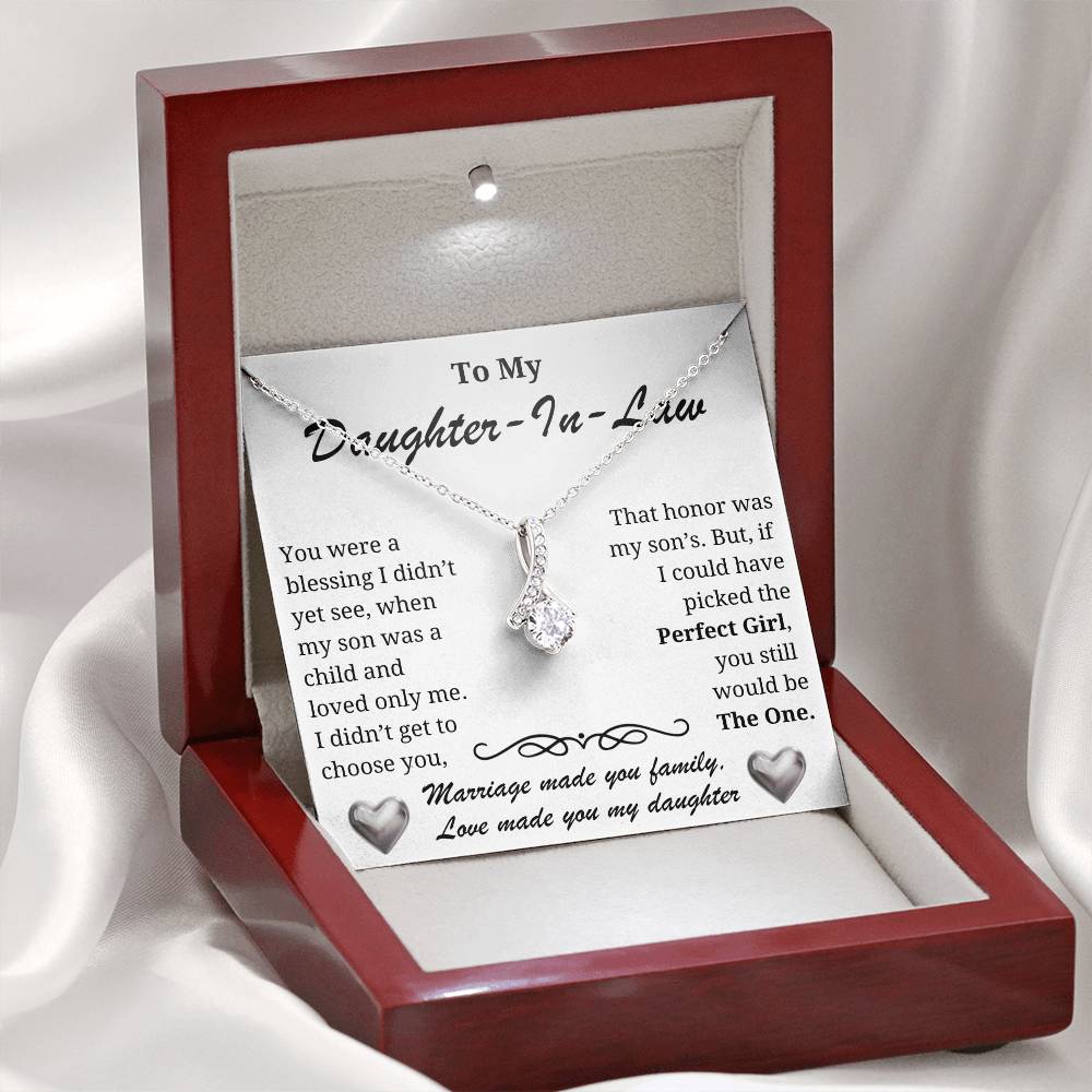 Daughter-in-law Necklace - A blessing to our family-The Perfect Girl message card