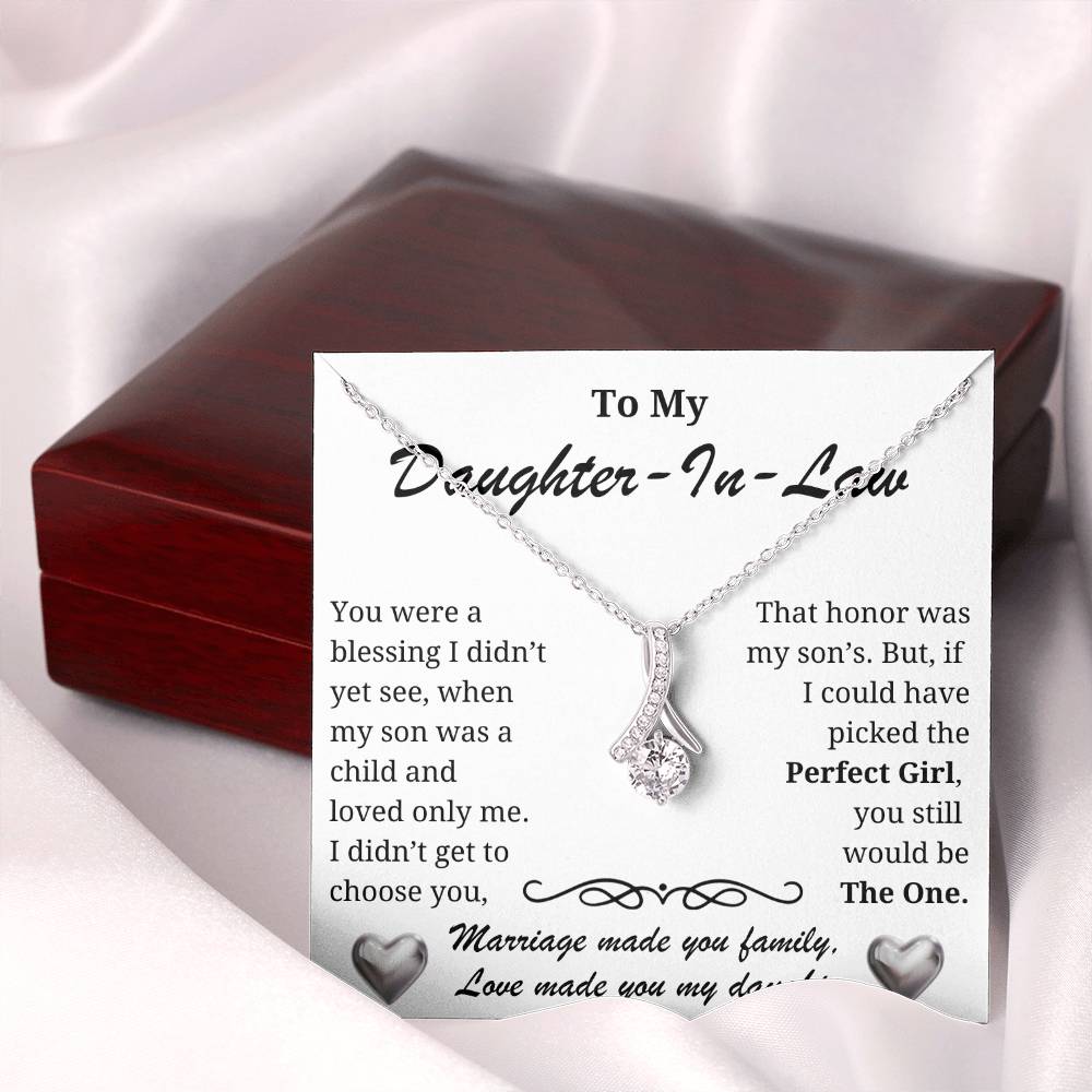 Daughter-in-law Necklace - A blessing to our family-The Perfect Girl message card