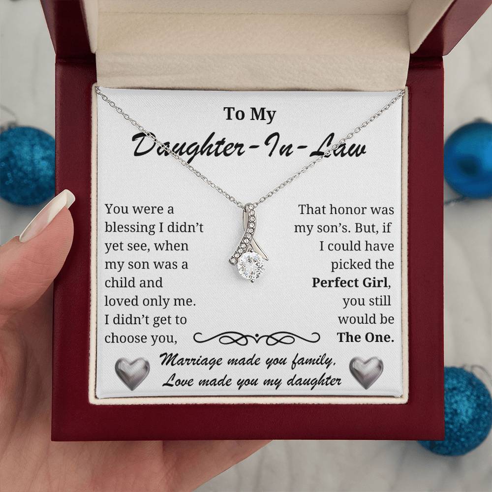 Daughter-in-law Necklace - A blessing to our family-The Perfect Girl message card