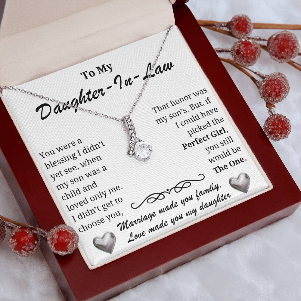 Daughter-in-law Necklace - A blessing to our family-The Perfect Girl message card