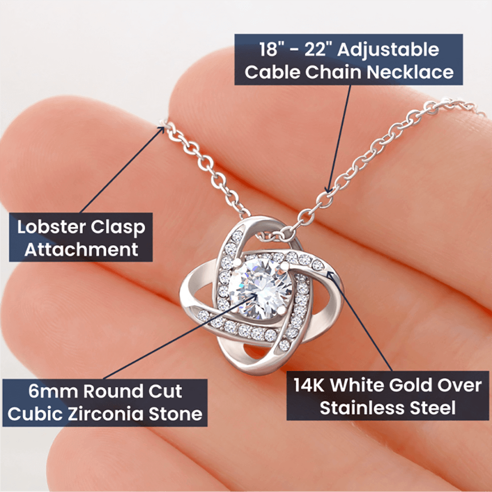 BEST MOM EVER! Beautiful Love Knot Necklace for Mom to wear every day as a reminder of how wonderful she is