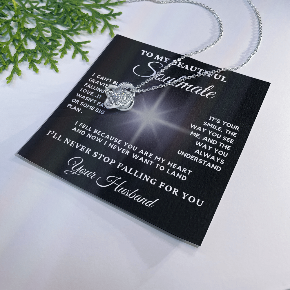 Love Knot Necklace for your Soulmate- you can't help falling in love with her over and over again