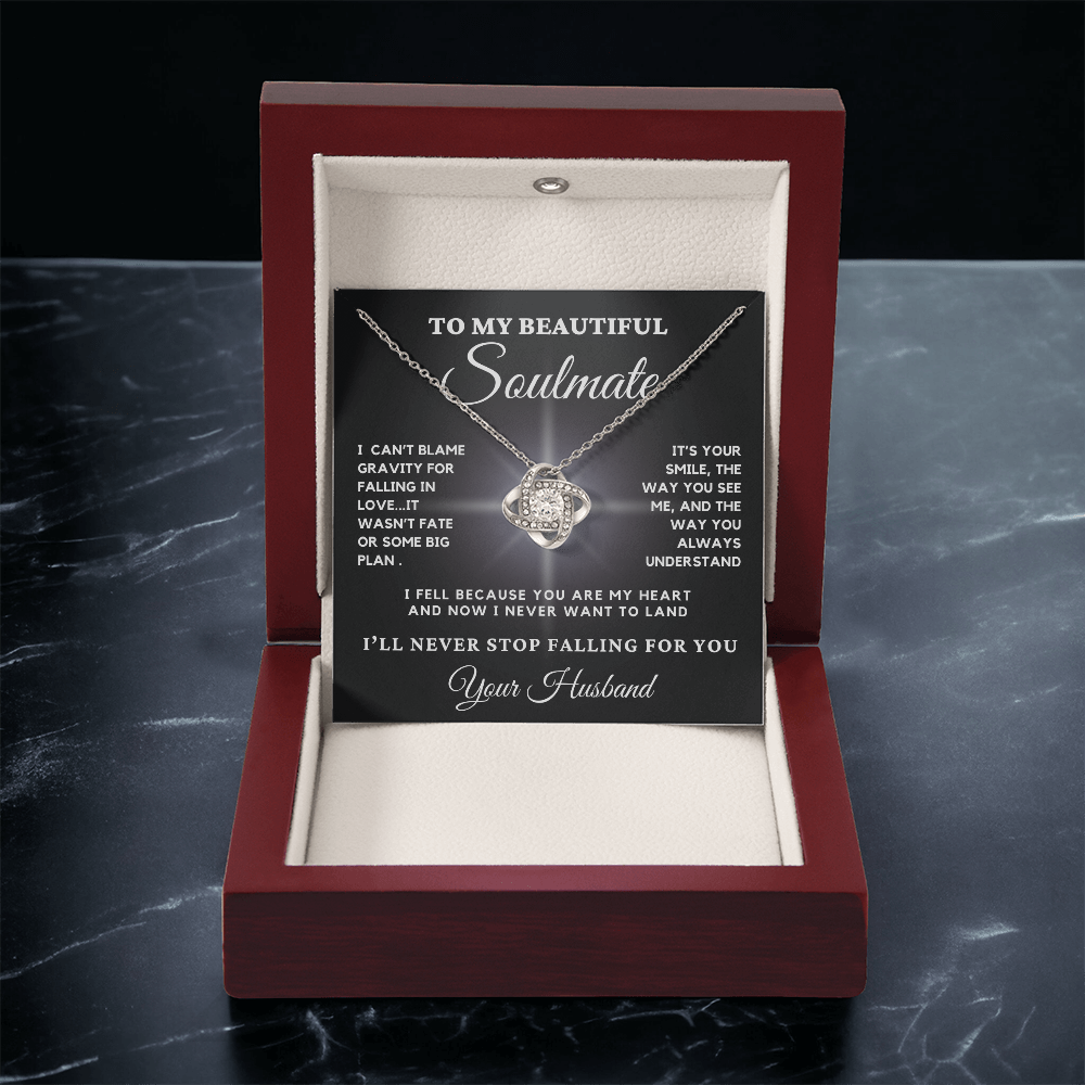 Love Knot Necklace for your Soulmate- you can't help falling in love with her over and over again