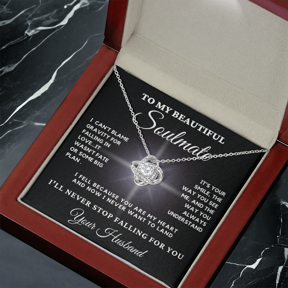 Love Knot Necklace for your Soulmate- you can't help falling in love with her over and over again