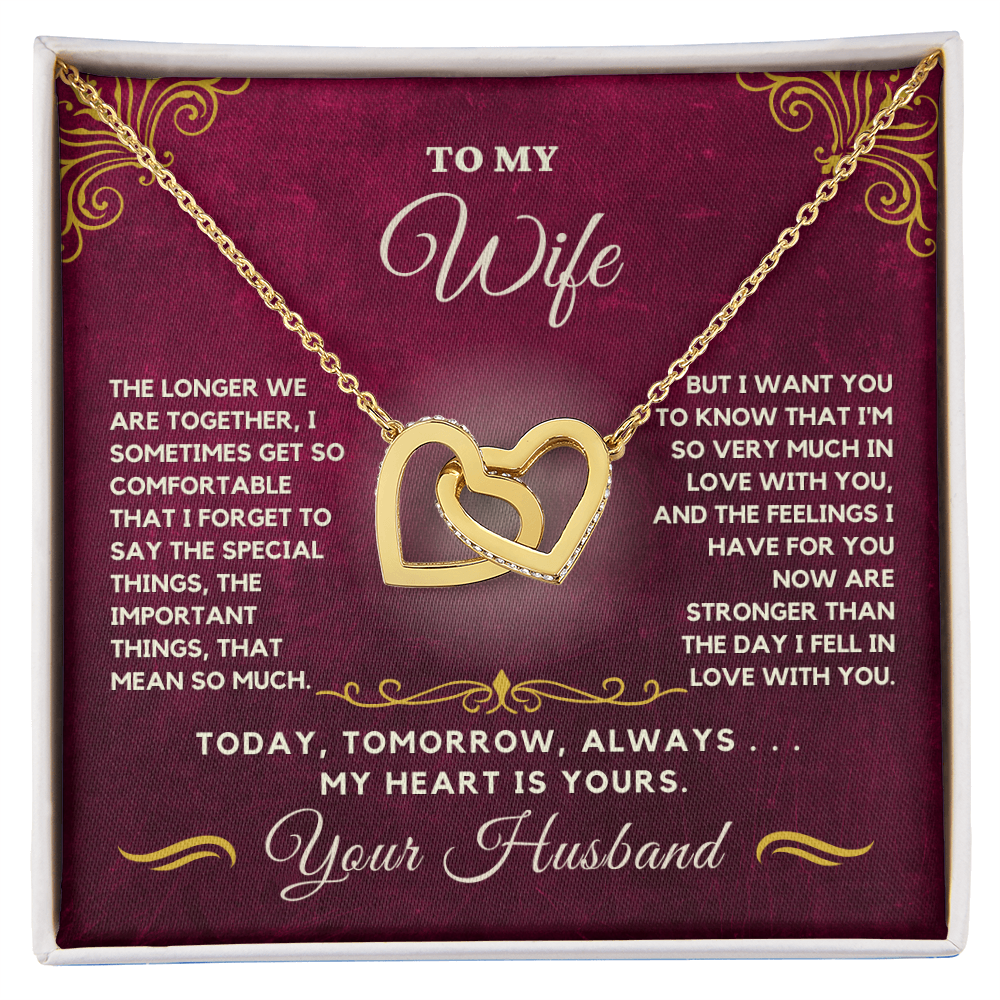 Forever Together Interlinked Hearts Necklace-Tell her you love her more today than yesterday