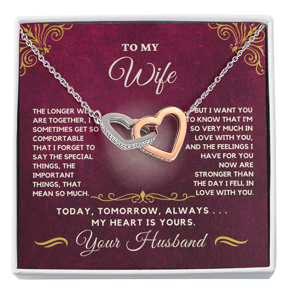 Forever Together Interlinked Hearts Necklace-Tell her you love her more today than yesterday