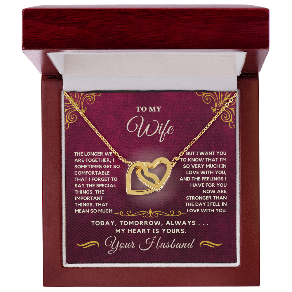 Forever Together Interlinked Hearts Necklace-Tell her you love her more today than yesterday
